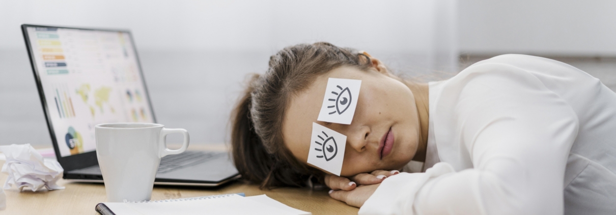 image by freepik.com - tired-businesswoman-covering-her-eyes-with-drawn-eyes-paper